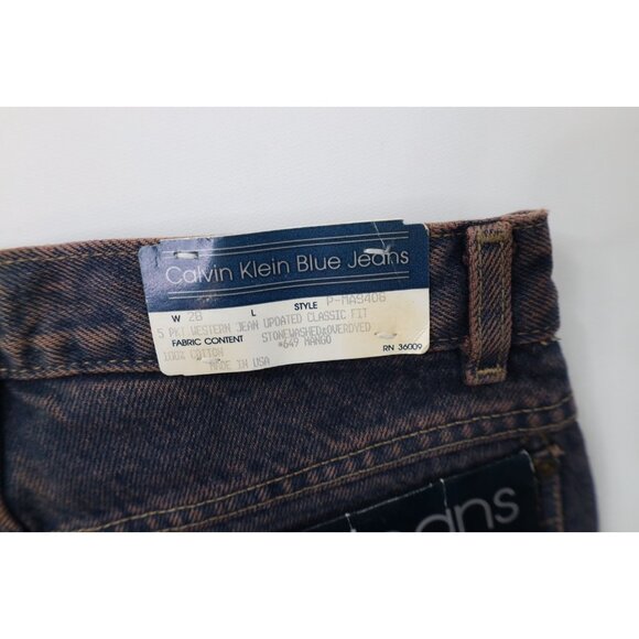 Deadstock Vtg 80s 90s Calvin Klein Mens 28x36 Pigment Overdye Western Jeans USA - Picture 12 of 14